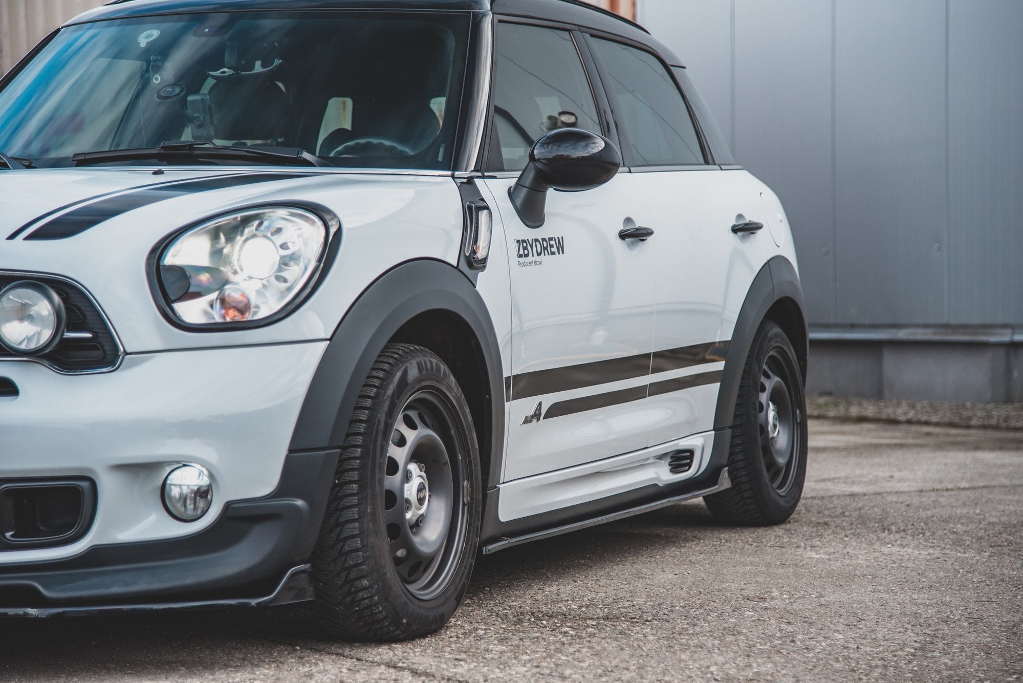 Maxton Design Seitenschweller Ansatz für Mini Countryman Mk1 JCW schwarz matt