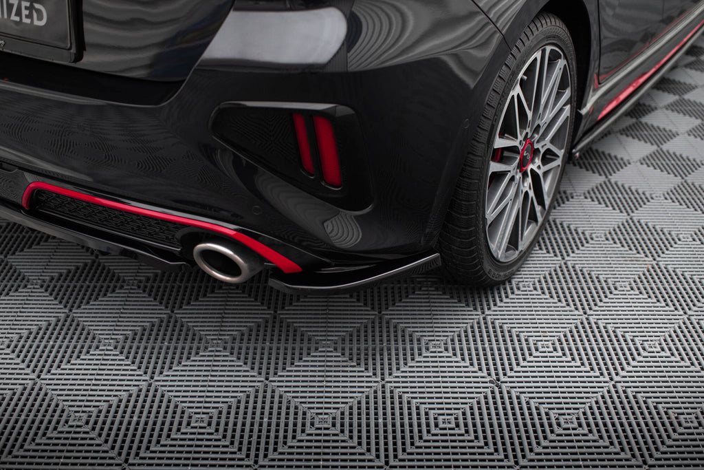 Maxton Design Heck Ansatz Flaps Diffusor passend für Kia Ceed GT Mk3 Facelift schwarz Hochglanz