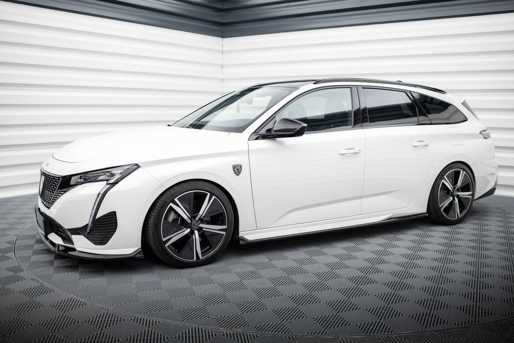 Maxton Design Street+ Seitenschweller Leisten passend für Peugeot 308 GT SW Mk3 schwarz Hochglanz