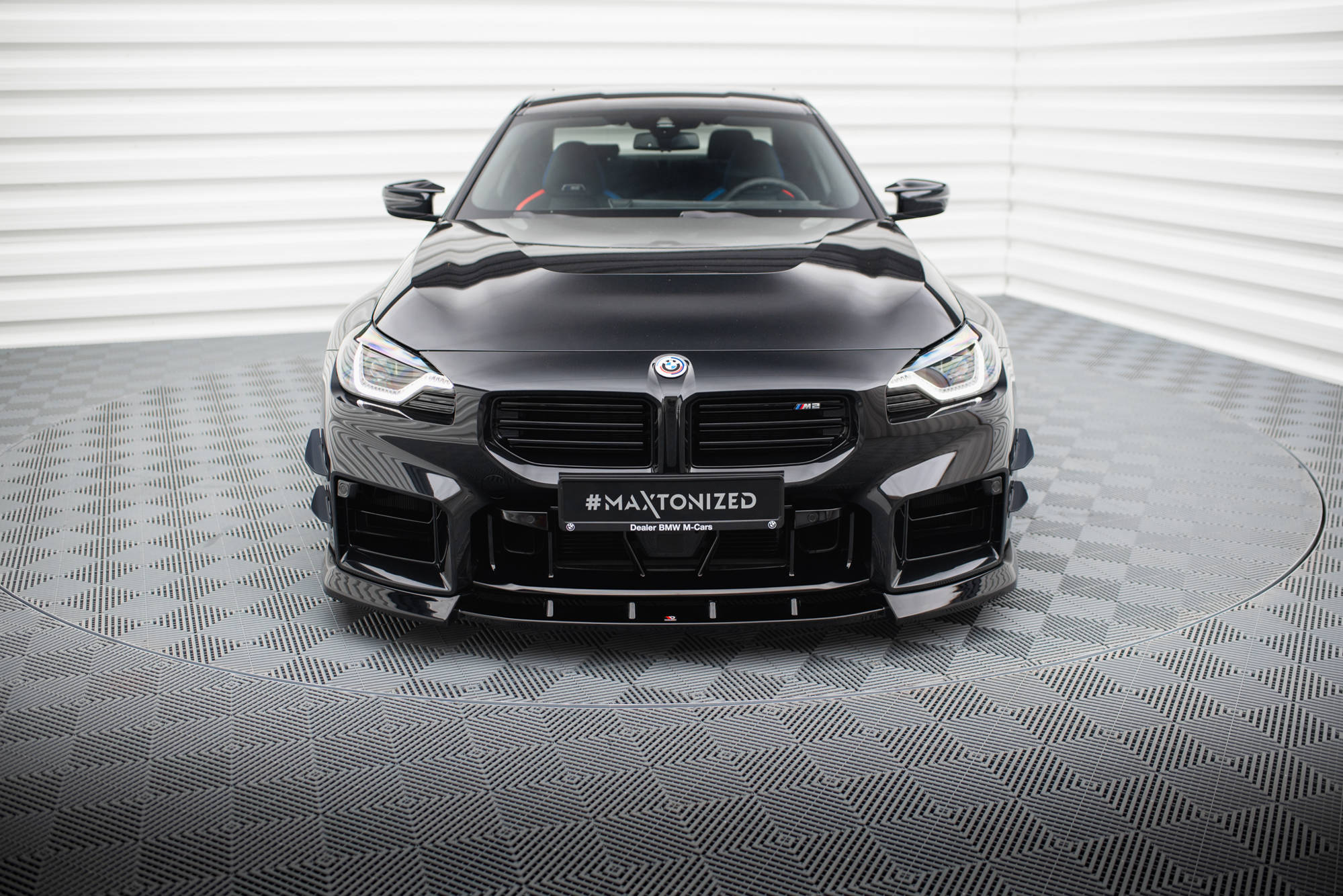 Maxton Design Street+ Spoilerlippe Front Ansatz V.3 passend für BMW M2 G87 schwarz Hochglanz