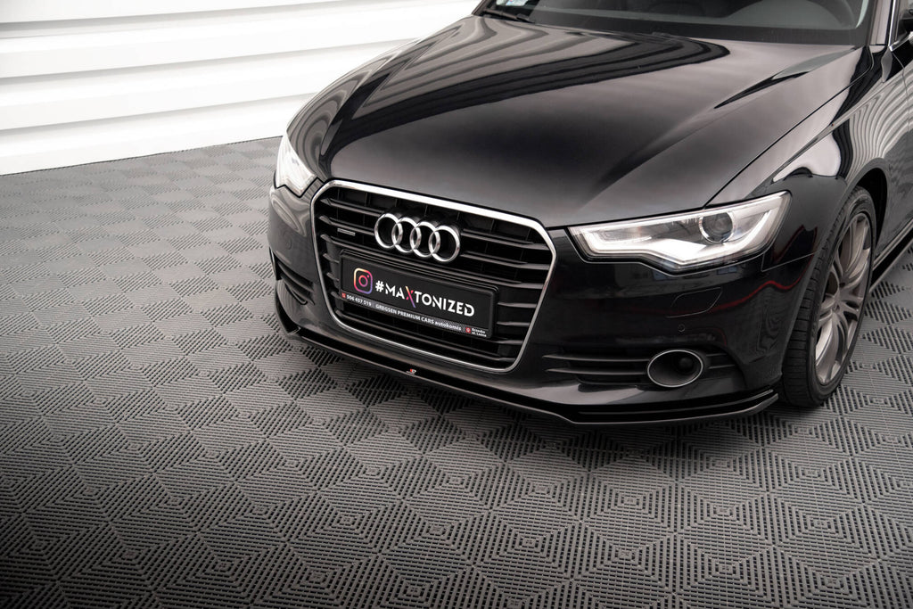 Maxton Design Street+ Spoilerlippe Front Ansatz V.1 passend für Audi A6 C7 schwarz Hochglanz