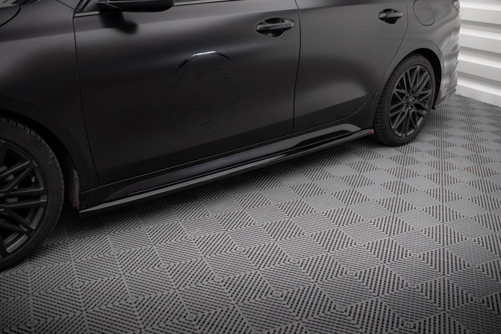 Maxton Design Street+ Seitenschweller Leisten passend für Kia Proceed GT / GT-Line Mk1 Facelift / Ceed GT Mk3 Facelift schwarz Hochglanz