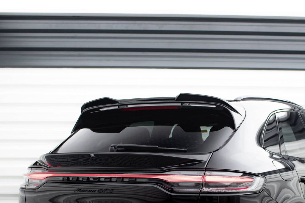 Maxton Design Höher Spoiler CAP 3D passend für Porsche Macan GTS Mk1 Facelift 2 schwarz Hochglanz