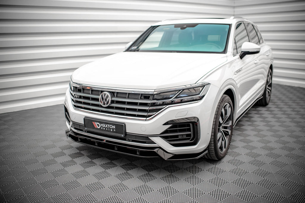 Maxton Design Street+ Spoilerlippe Front Ansatz passend für VW Touareg R-Line Mk3 schwarz Hochglanz