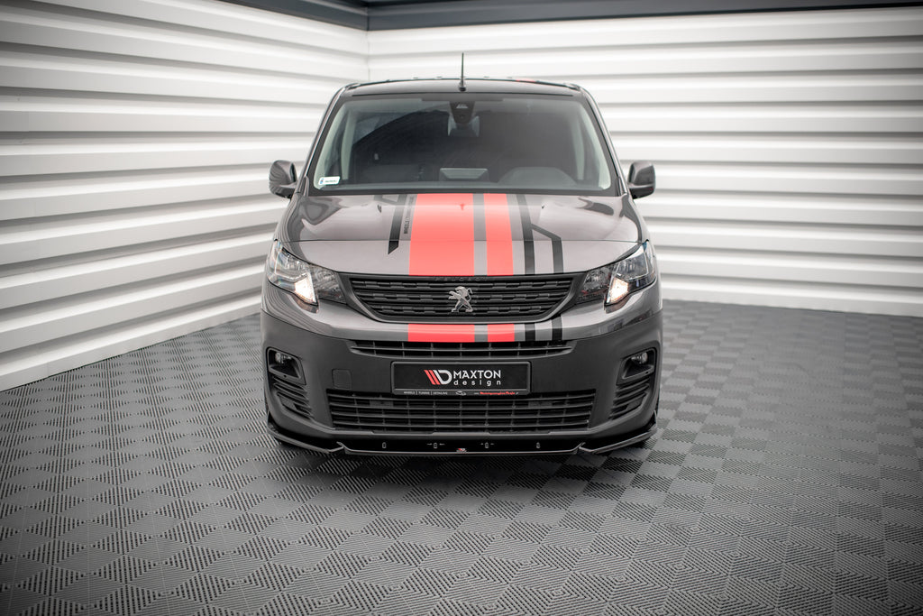Maxton Design Street+ Spoilerlippe Front Ansatz passend für Peugeot Partner Mk3 schwarz Hochglanz