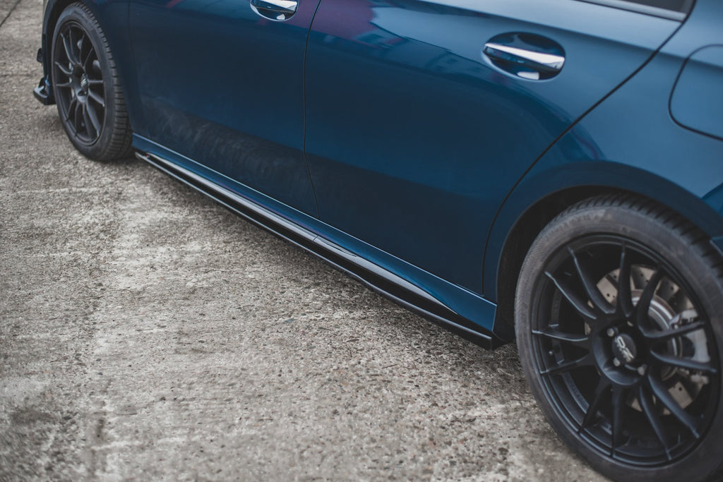 Maxton Design Street+ Seitenschweller Leisten passend für V.1 passend für Mercedes A35 AMG / AMG-Line W177 schwarz Hochglanz