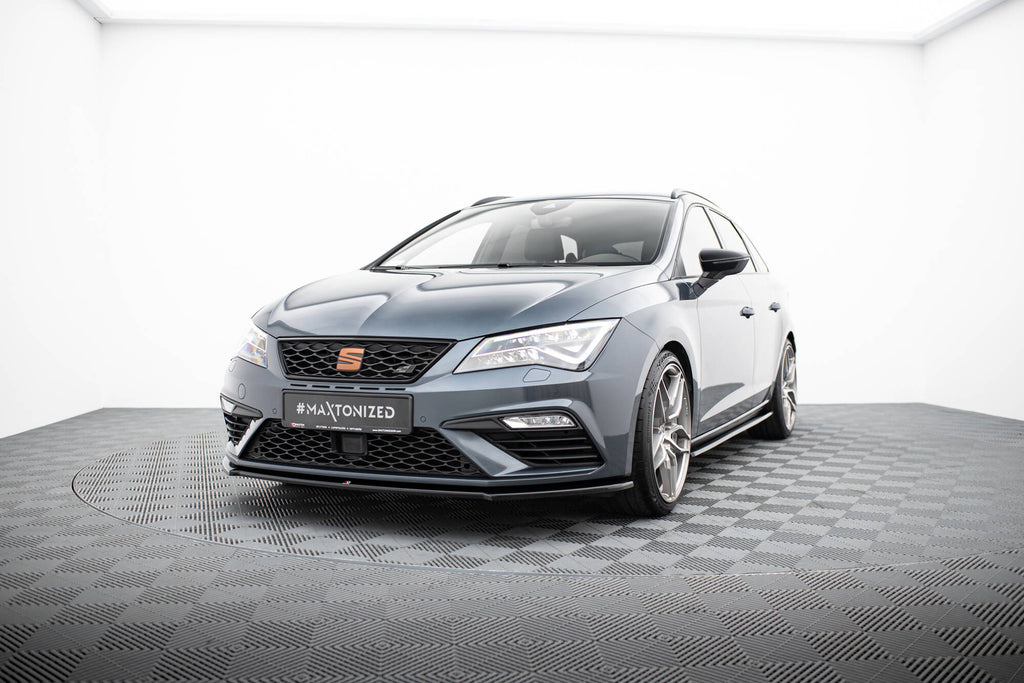 Maxton Design Street+ Spoilerlippe Front Ansatz V.4 passend für Seat Leon Cupra / FR Mk3 FL schwarz Hochglanz