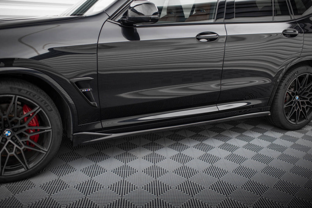 Maxton Design Street+ Seitenschweller Leisten passend für BMW X3 M F97 / F97 Facelift schwarz Hochglanz