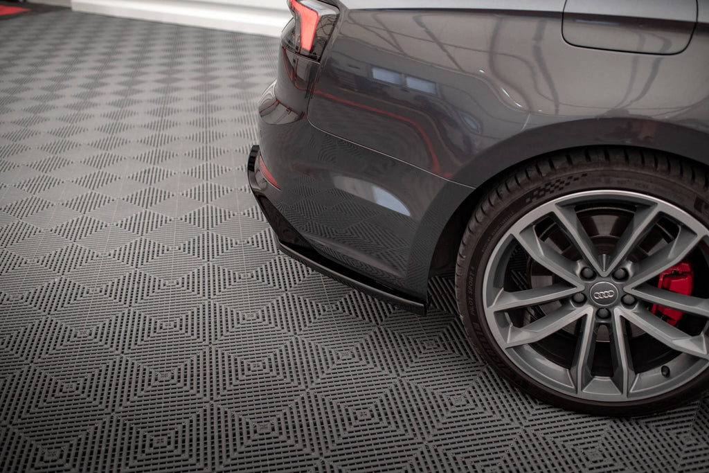 Maxton Design Heck Ansatz Flaps Diffusor passend für Audi S5 Coupe / Sportback F5 schwarz Hochglanz