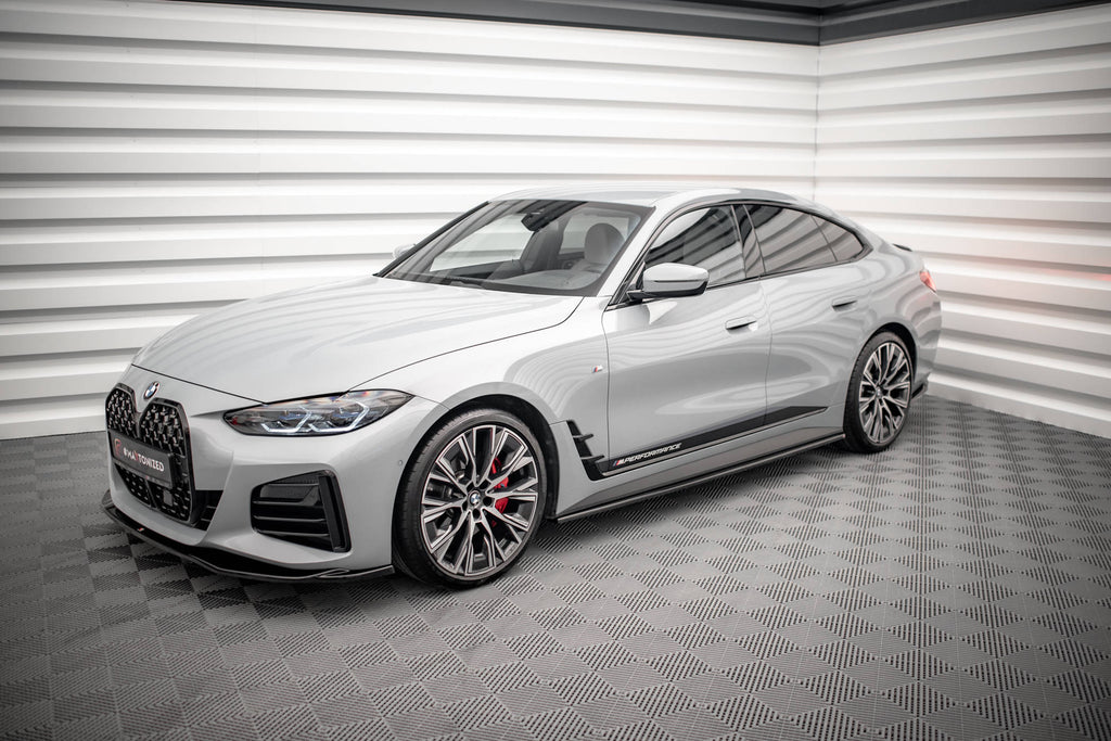 Maxton Design Street+ Seitenschweller Leisten passend für V.1 passend für BMW 4er Gran Coupe M-Paket / M440i G26 schwarz Hochglanz
