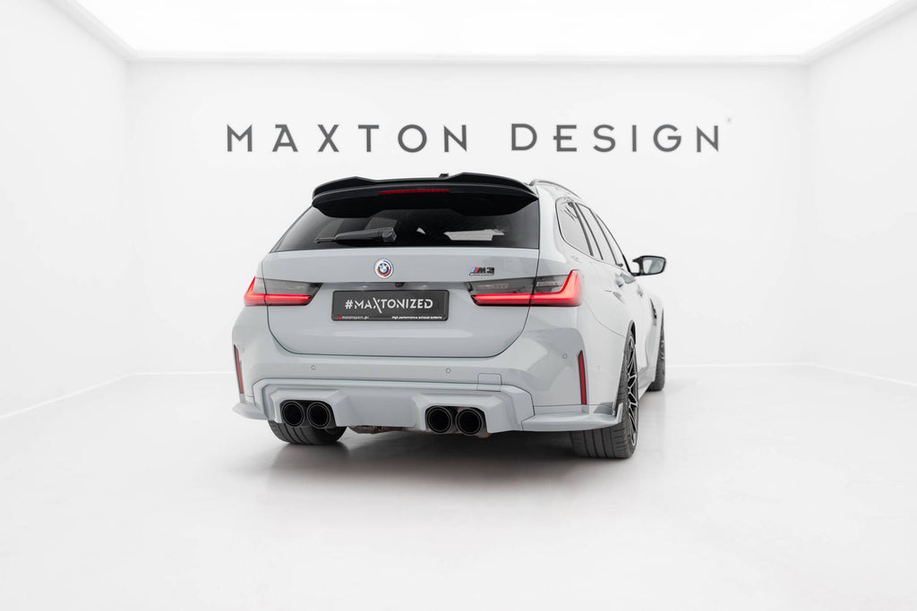 Maxton Design Spoiler CAP 3D passend für BMW 3er Standard / M340 / M-Paket / M3 Touring G21 / G81 schwarz Hochglanz