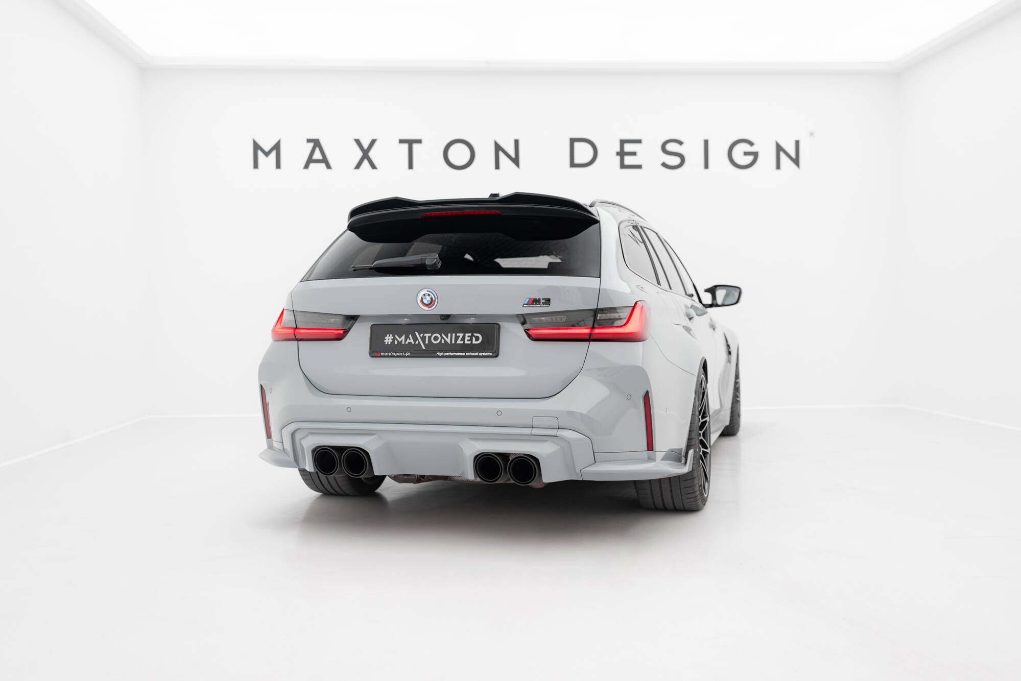 Maxton Design Spoiler CAP 3D passend für BMW 3er Standard / M340 / M-Paket / M3 Touring G21 / G81 schwarz Hochglanz