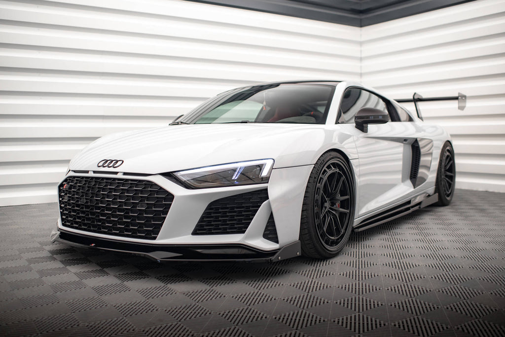 Maxton Design Street+ Spoilerlippe Front Ansatz V.3 + Flaps passend für Audi R8 Mk2 Facelift