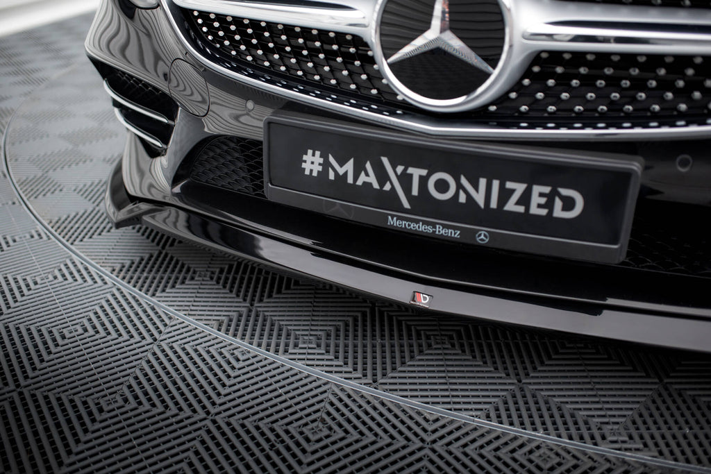 Maxton Design Street+ Spoilerlippe Front Ansatz V.1 passend für Mercedes-Benz S Coupe AMG-Line C217 Facelift schwarz Hochglanz