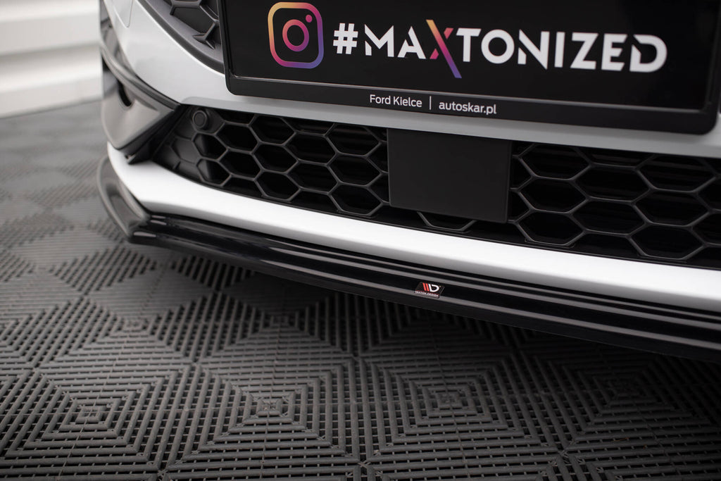 Maxton Design Street+ Spoilerlippe Front Ansatz V.4 passend für Ford Focus ST / ST-Line Mk4 Facelift schwarz Hochglanz
