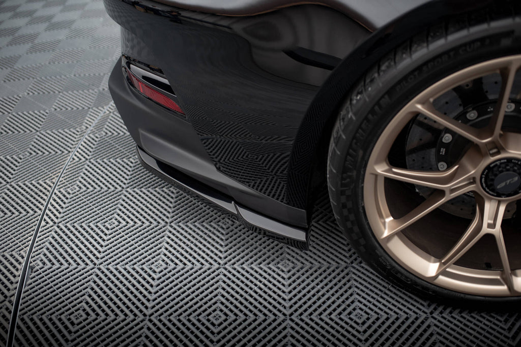 Maxton Design Heck Ansatz Flaps Diffusor passend für Porsche 911 992 GT3 schwarz Hochglanz