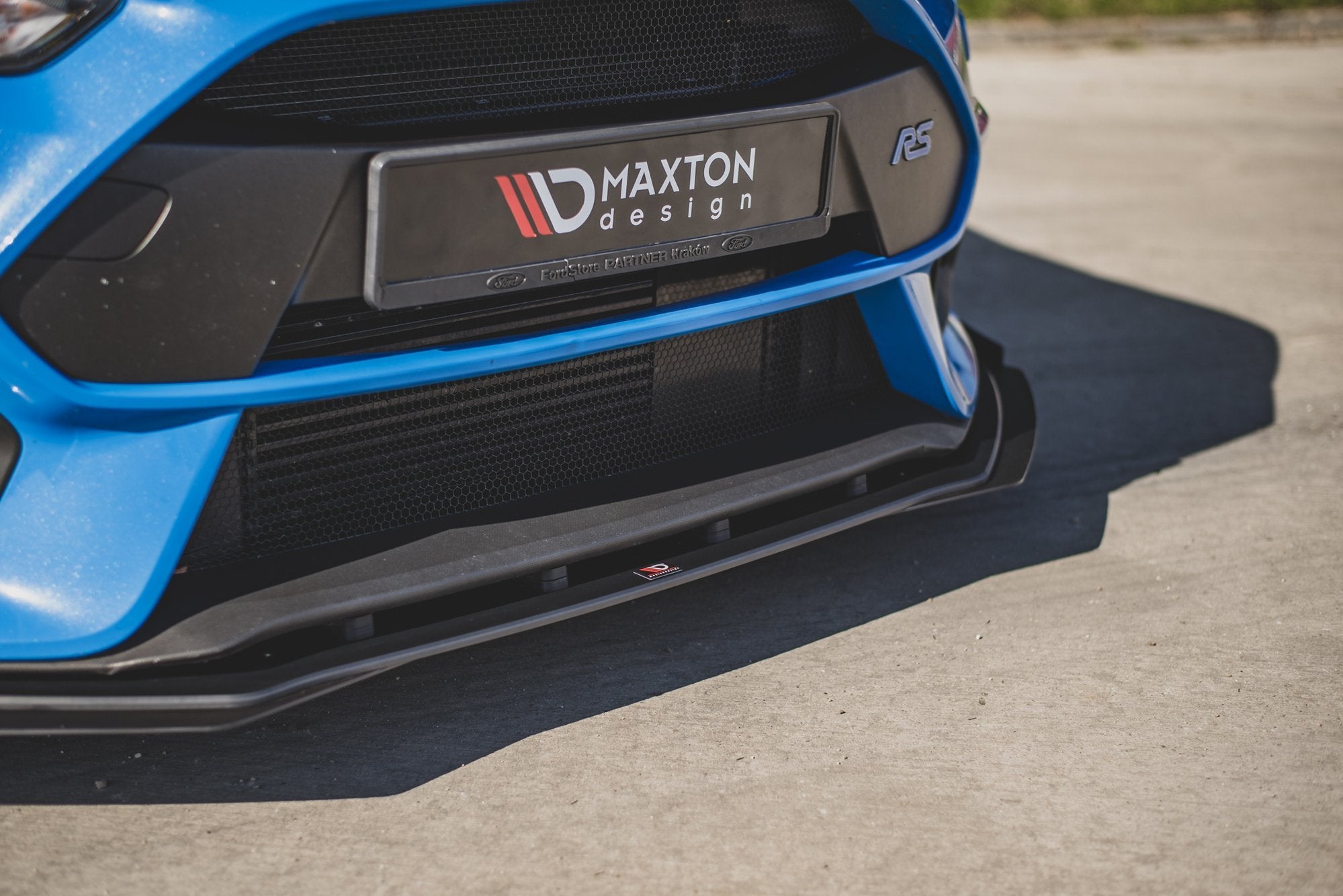 Maxton Design Street Pro Street+ Spoilerlippe Front Ansatz passend für + Flaps passend für Ford Focus RS Mk3 schwarz Hochglanz