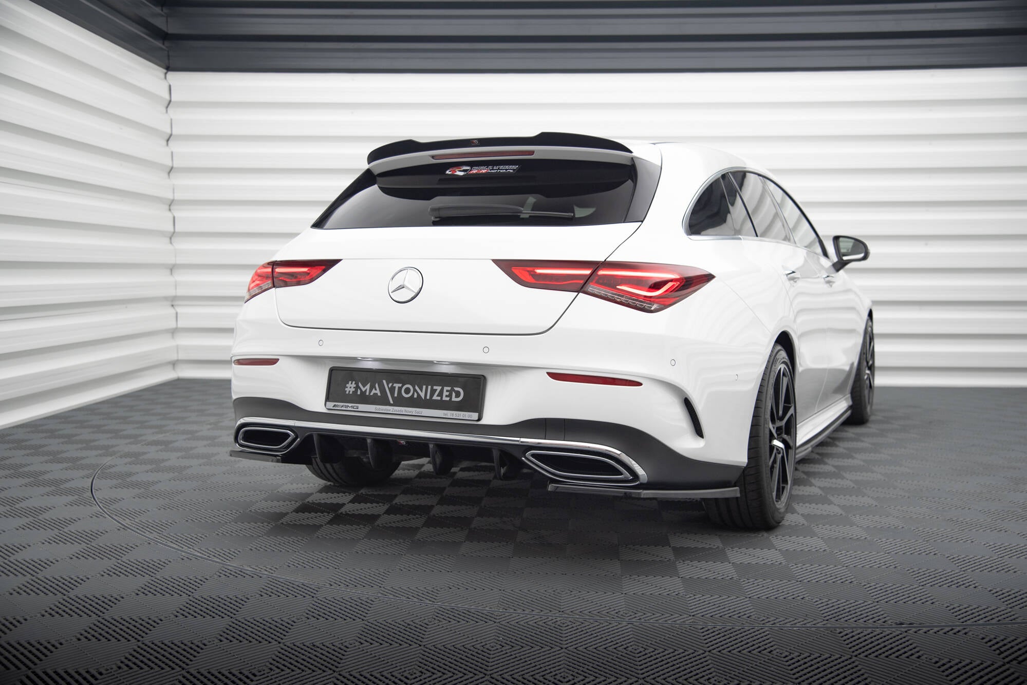 Maxton Design Spoiler CAP passend für Mercedes-Benz CLA Shooting Brake AMG-Line (X118) schwarz Hochglanz