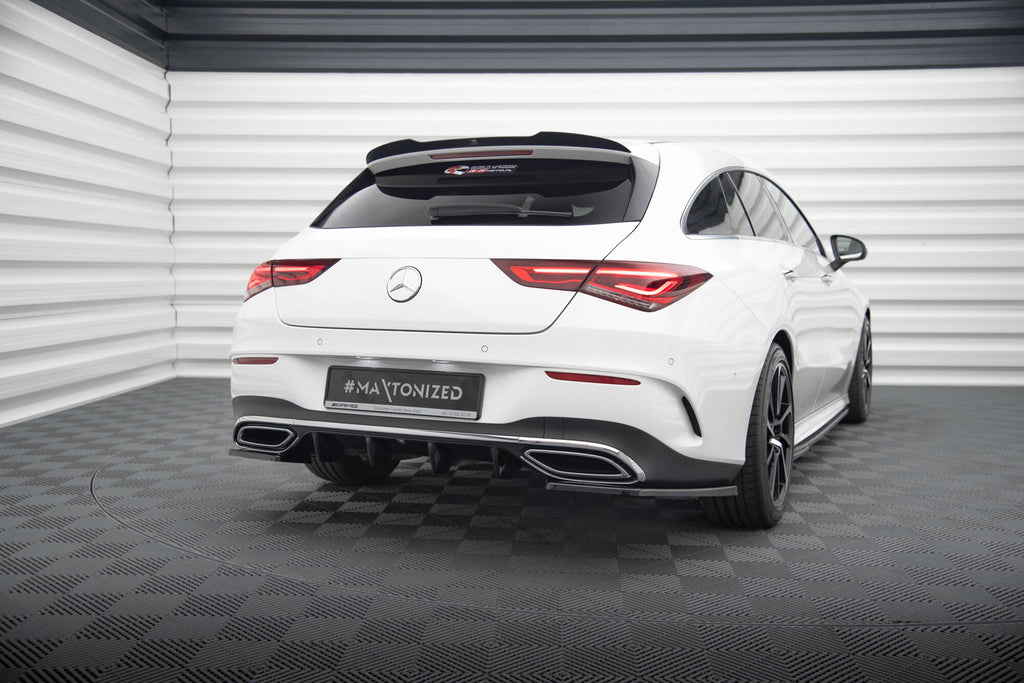 Maxton Design Diffusor Heck Ansatz passend für Mercedes-Benz CLA AMG-Line X118 schwarz Hochglanz