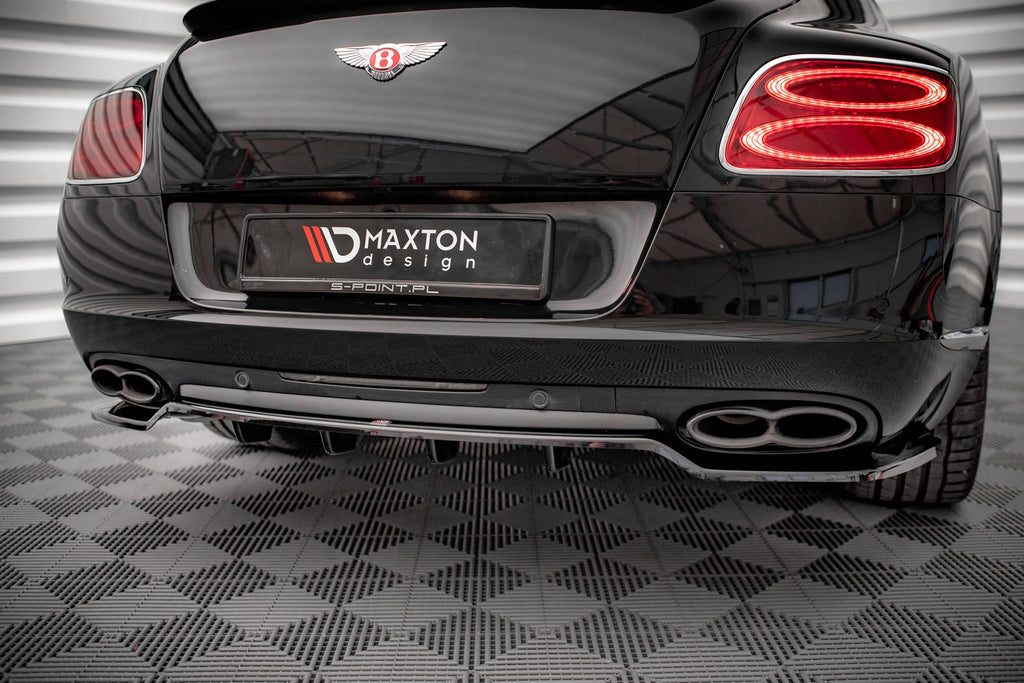 Maxton Design Street+ Mittlerer Diffusor RACE passend für Bentley Continental GT V8 S Mk2 schwarz Hochglanz