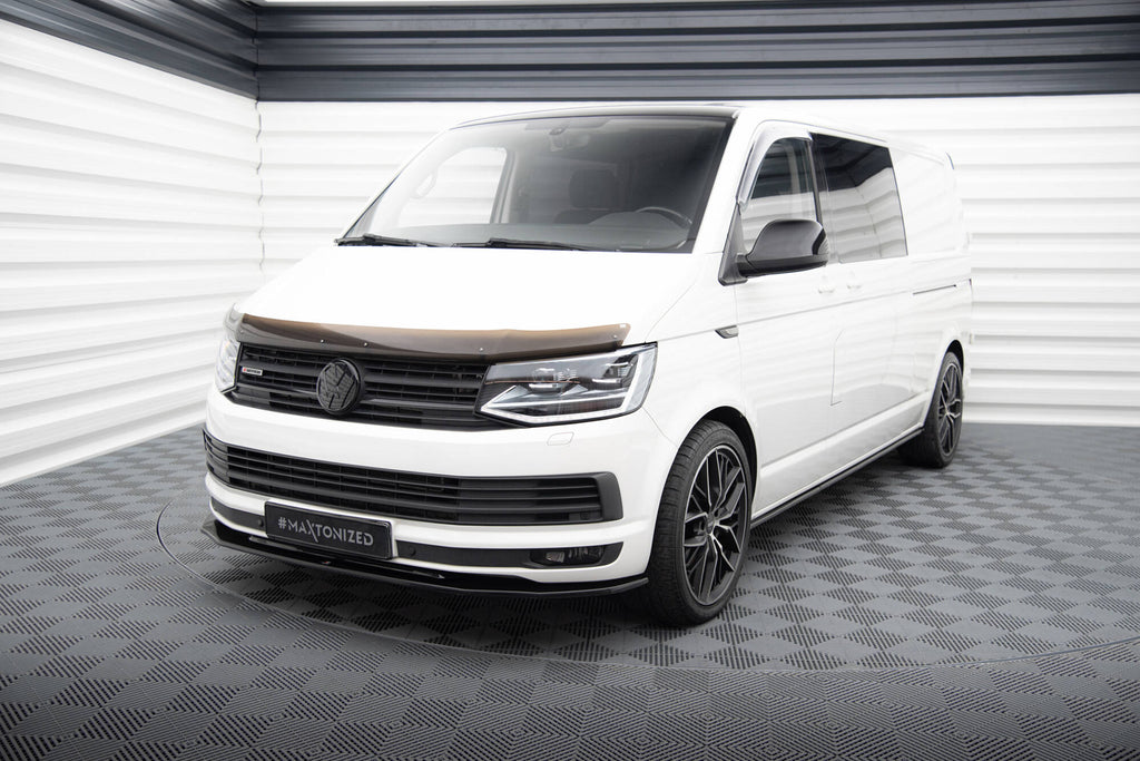 Maxton Design Street+ Spoilerlippe Front Ansatz V.2 passend für VW T6 schwarz Hochglanz