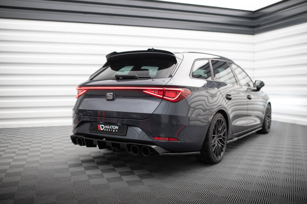 Maxton Design Heck Ansatz Flaps Diffusor V.2 passend für Seat Leon ST FR Mk4 schwarz Hochglanz