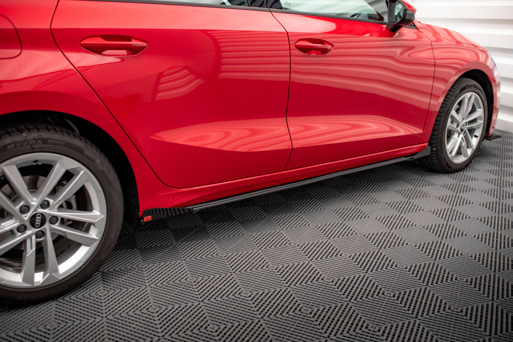 Maxton Design Seitenschweller Flaps passend für Audi A3 8Y schwarz Hochglanz