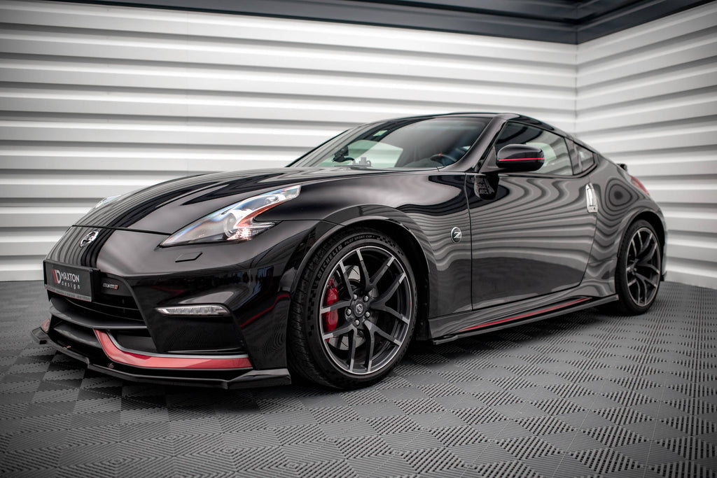 Maxton Design Street+ Seitenschweller Leisten passend für V.1 passend für Nissan 370Z Nismo Facelift schwarz Hochglanz