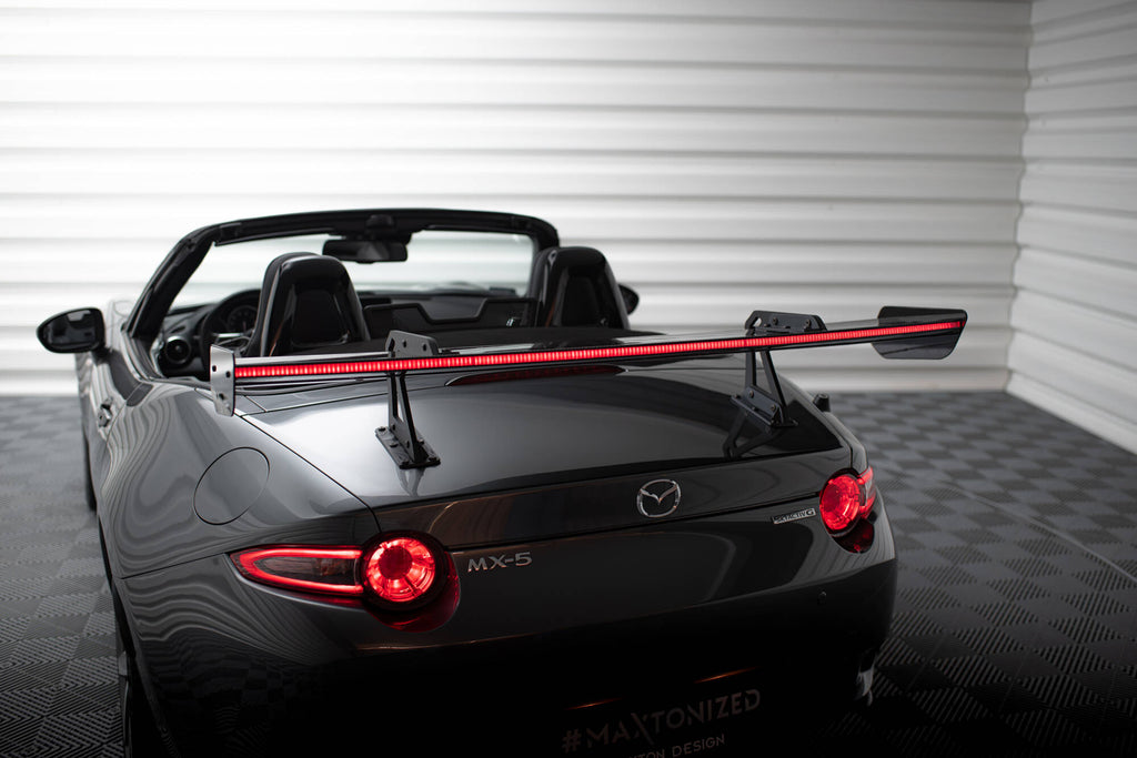 Maxton Design Carbon Spoiler With Upper Swan Mounting + LED Mazda MX-5 ND (Mk4) für Mazda MX-5 Mk4 (ND)