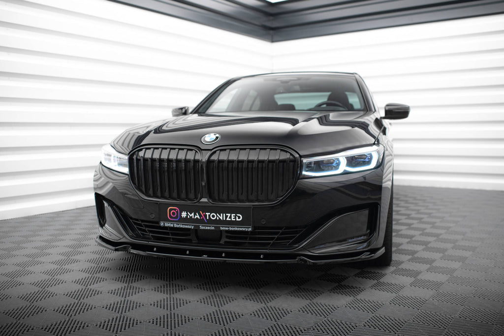 Maxton Design Street+ Spoilerlippe Front Ansatz V.1 passend für BMW 7 G11 / G12 Facelift schwarz Hochglanz