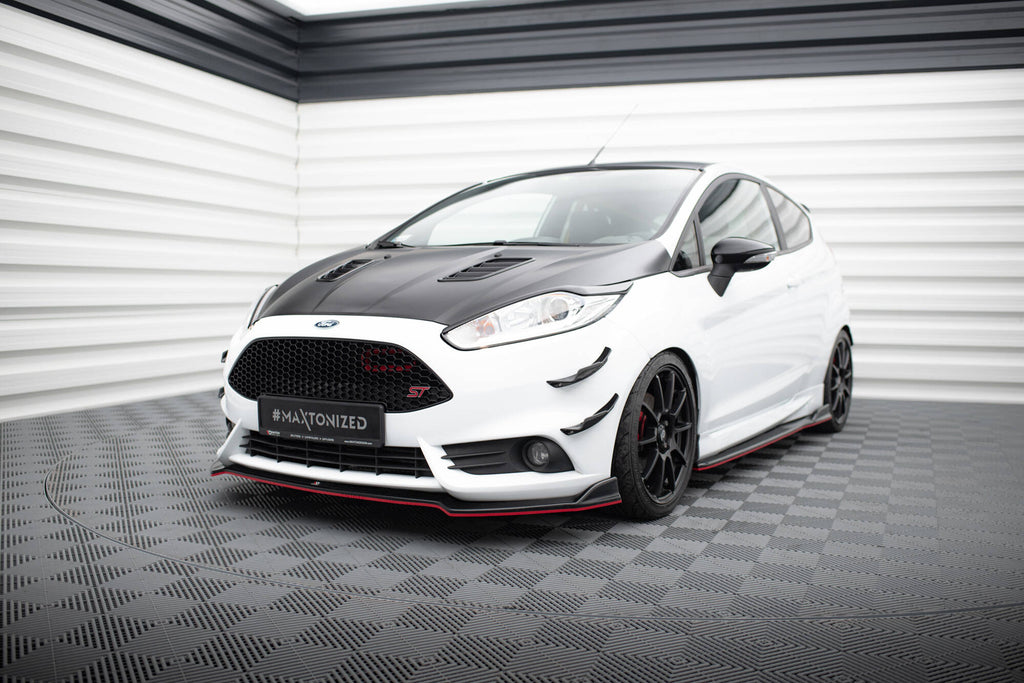 Maxton Design Street+ Spoilerlippe Front Ansatz V.5 passend für Ford Fiesta ST Mk7 Facelift schwarz Hochglanz