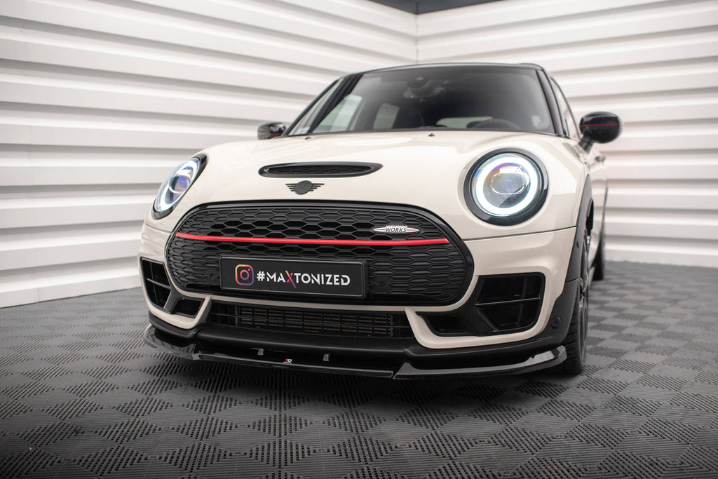 Maxton Design Street+ Spoilerlippe Front Ansatz V.1 passend für Mini Cooper Clubman John Cooper Works F54 Facelift schwarz Hochglanz