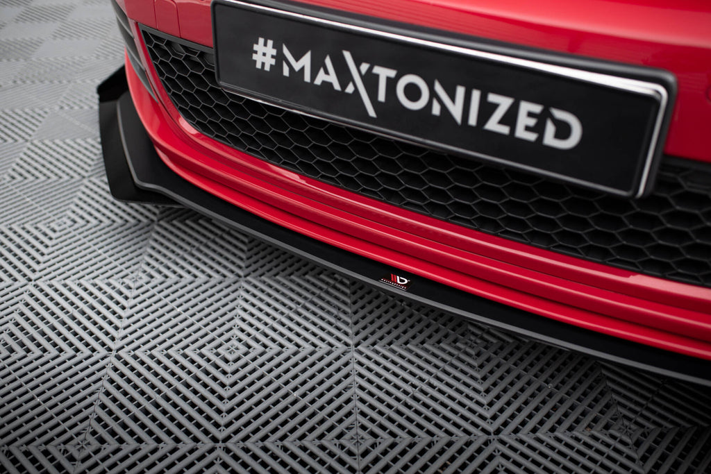 Maxton Design Street Pro Street+ Spoilerlippe Front Ansatz passend für V.3 + Flaps passend für VW Golf GTI Mk6 schwarz Hochglanz
