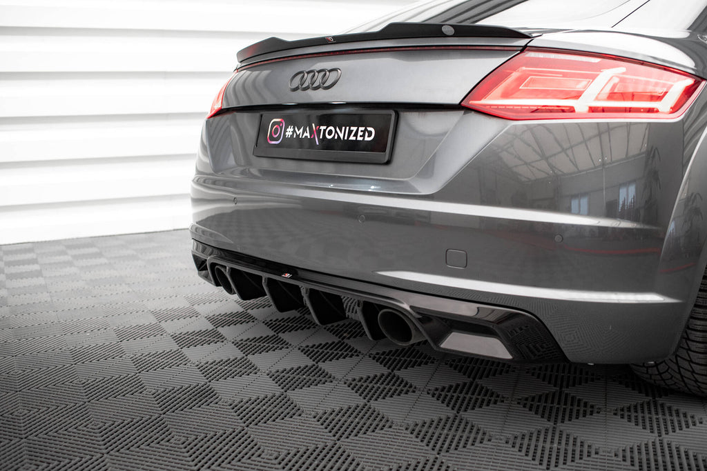 Maxton Design Diffusor Heck Ansatz passend für Audi TT S-Line 8S schwarz Hochglanz