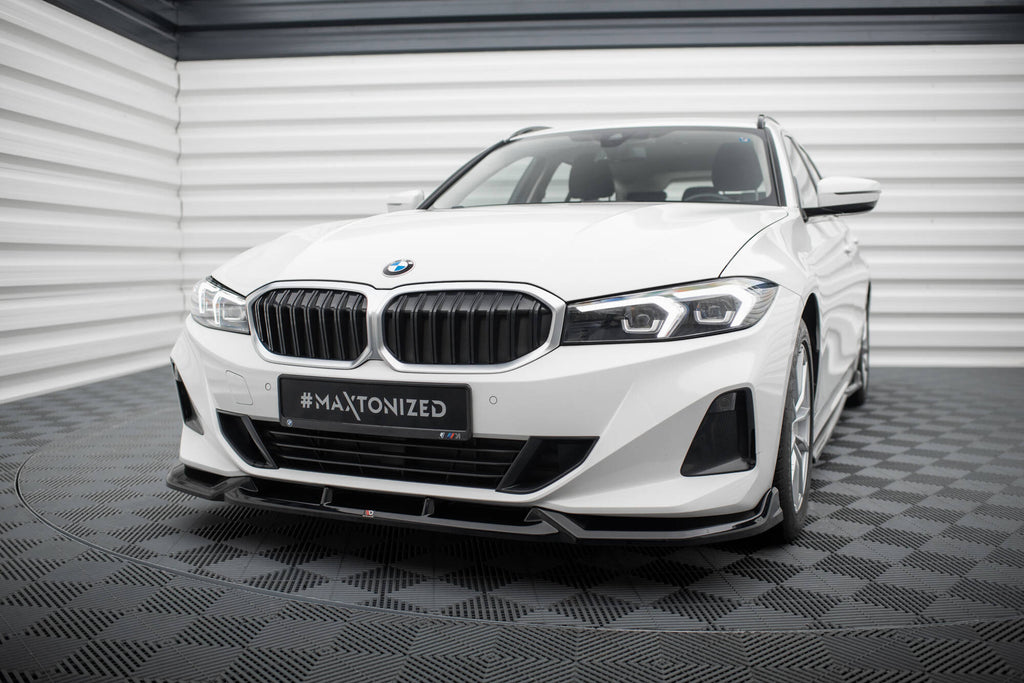 Maxton Design Street+ Spoilerlippe Front Ansatz passend für BMW 3er Limousine / Touring G20 / G21 Facelift schwarz Hochglanz
