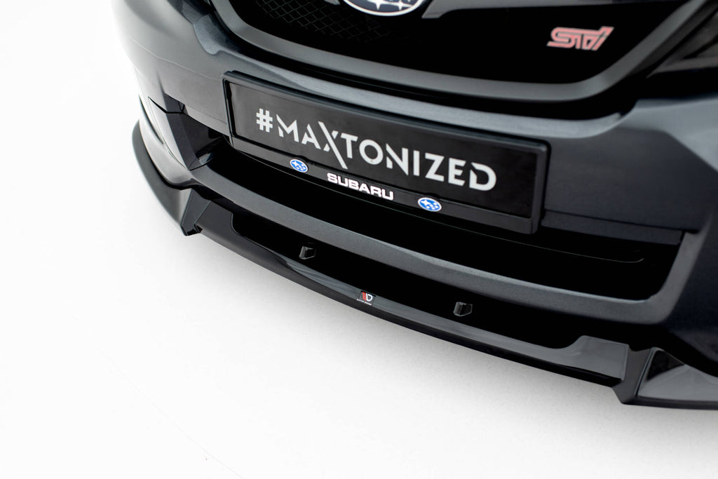 Maxton Design Street+ Spoilerlippe Front Ansatz V.2 passend für Subaru Impreza WRX STI Mk3 Facelift schwarz Hochglanz