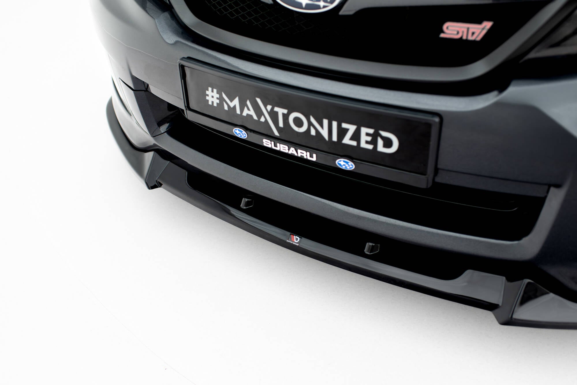 Maxton Design Street+ Spoilerlippe Front Ansatz V.2 passend für Subaru Impreza WRX STI Mk3 Facelift schwarz Hochglanz