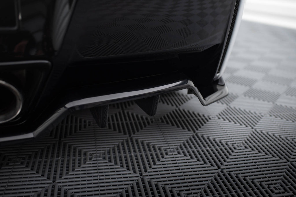 Maxton Design Mittlerer Diffusor Heck Ansatz DTM Look passend für Chevrolet Corvette C7 schwarz Hochglanz