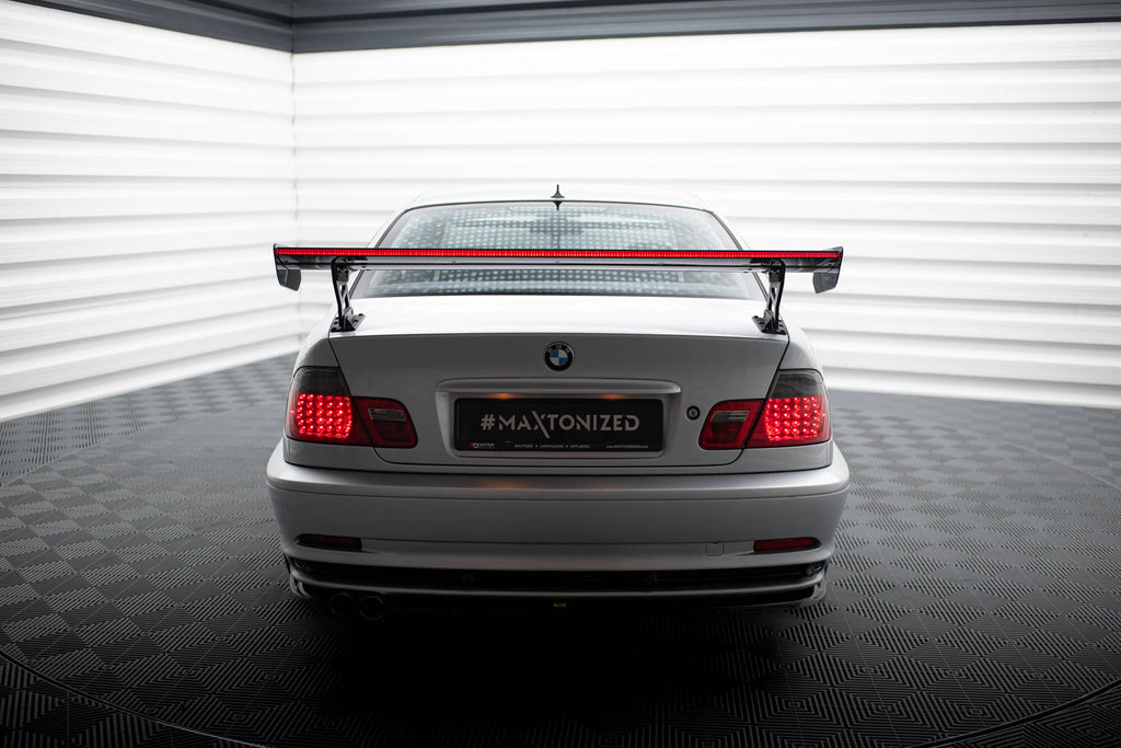 Maxton Design Carbon Spoiler With External Brackets Uprights + LED BMW 3er Coupe E46 für BMW 3er E46