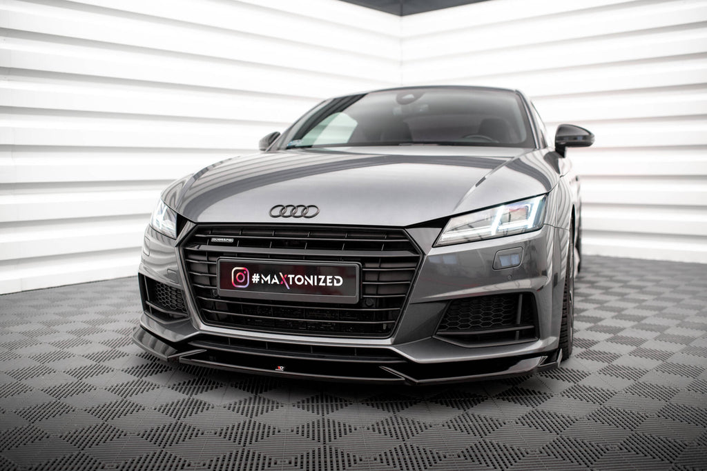 Maxton Design Street+ Spoilerlippe Front Ansatz V.1 passend für Audi TT S / S-Line 8S schwarz Hochglanz
