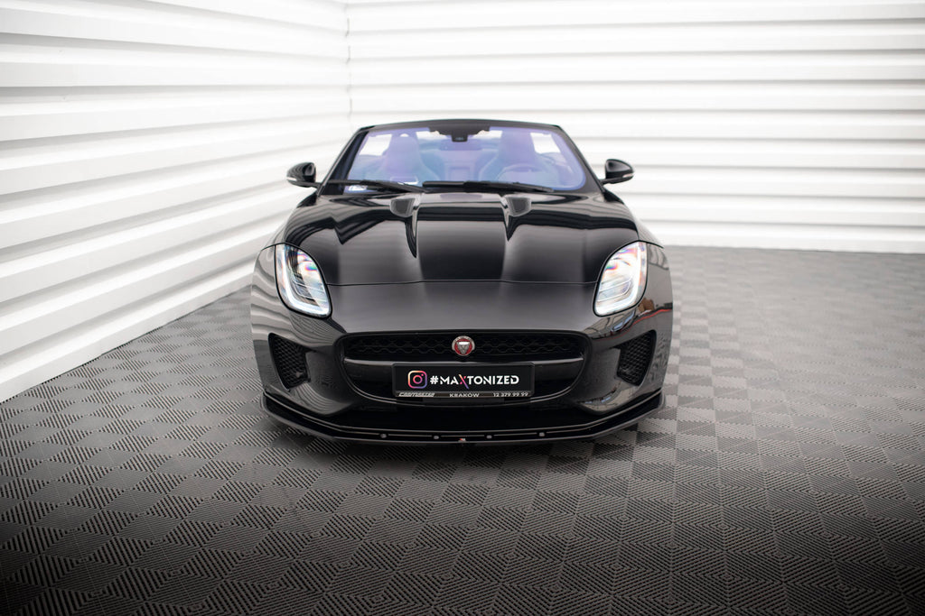 Maxton Design Street+ Spoilerlippe Front Ansatz V.1 passend für Jaguar F-Type X152 Facelift schwarz Hochglanz