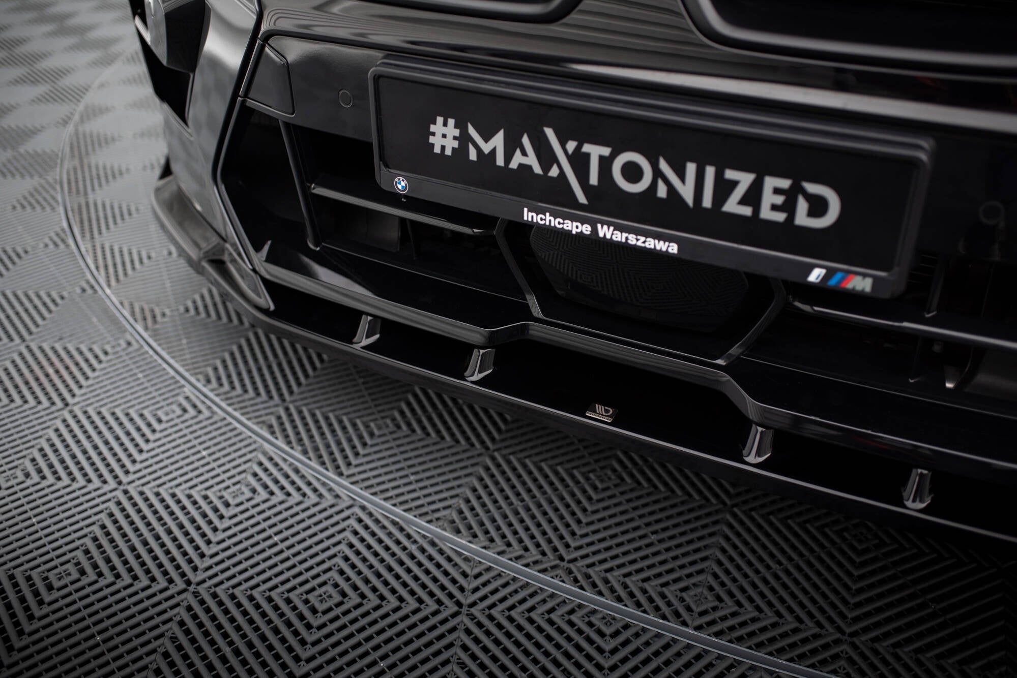 Maxton Design Street+ Spoilerlippe Front Ansatz V.2 passend für BMW X5 M F95 Facelift schwarz Hochglanz