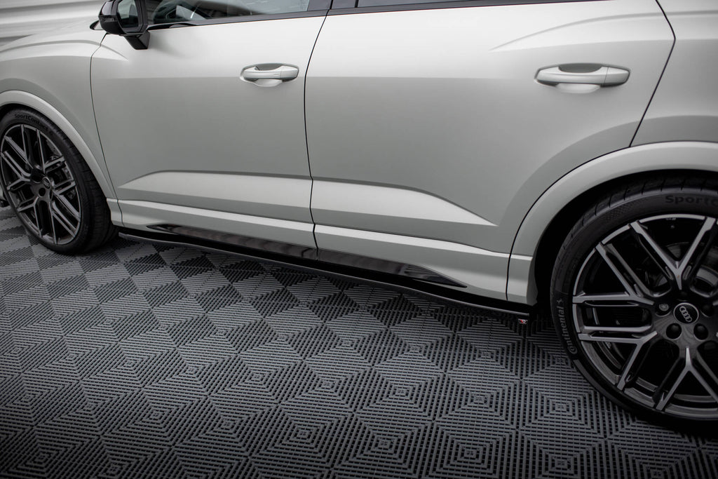 Maxton Design Street+ Seitenschweller Leisten V.2 passend für Audi Q3 S-Line / RSQ3 Sportback / SUV F3 schwarz Hochglanz