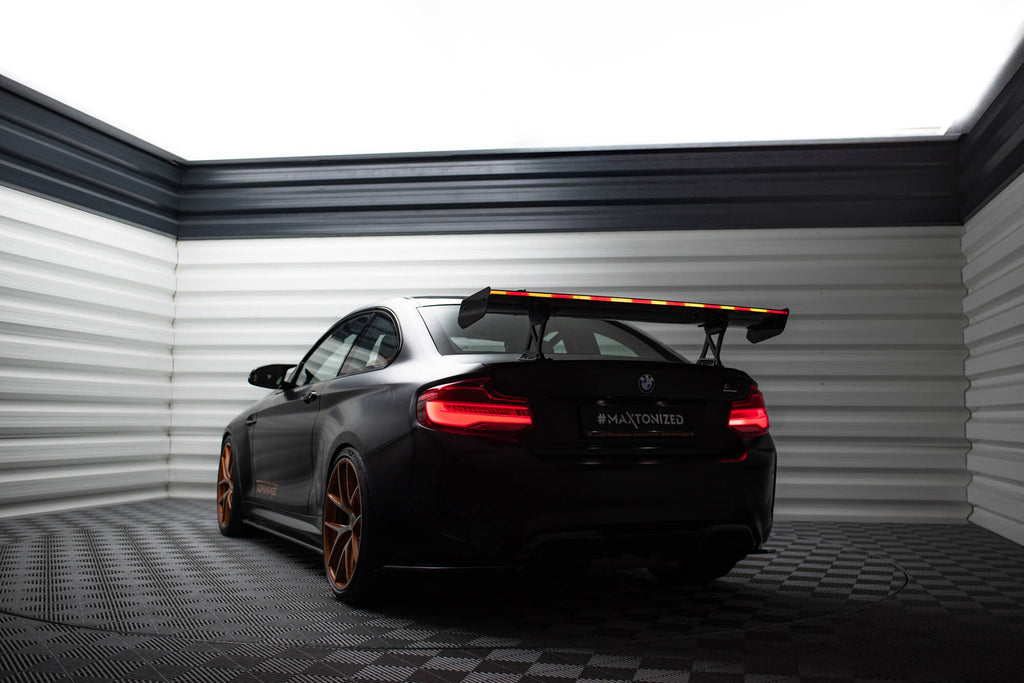 Maxton Design Carbon Spoiler With Internal Brackets Uprights + LED BMW M2 F87 / 2 / 2 M-Paket F22 für BMW M2 F87