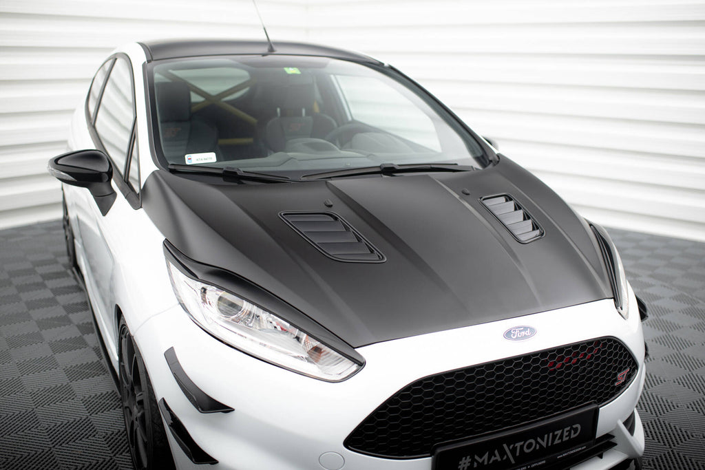 Maxton Design Motorhauben Luftschlitze Ford Fiesta ST Mk7 Facelift schwarz Hochglanz für Ford Fiesta ST