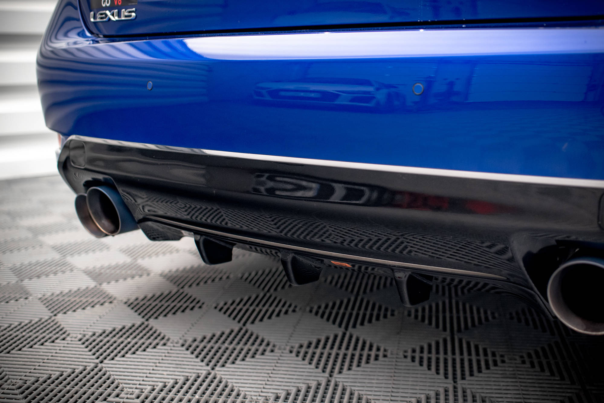 Maxton Design Diffusor Heck Ansatz für Lexus GS F Mk4 Facelift Carbon Look