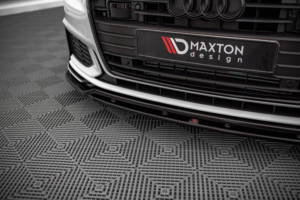 Maxton Design Street+ Spoilerlippe Front Ansatz V.3 passend für Audi A6 S-Line / S6 C8 / C8 Facelift schwarz Hochglanz