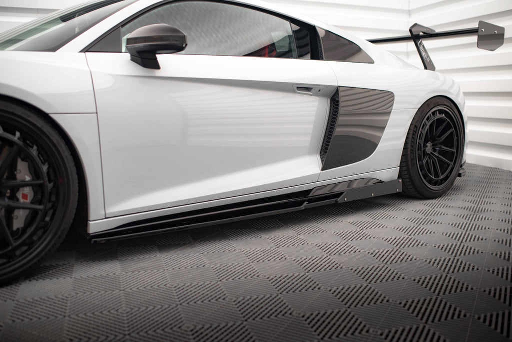 Maxton Design Street+ Seitenschweller Leisten V.2 passend für + Flaps passend für Audi R8 Mk2 Facelift