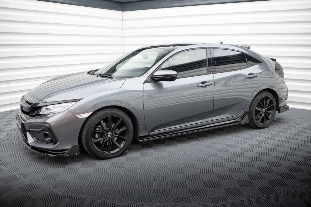 Maxton Design Street+ Seitenschweller Leisten + Flaps passend für Honda Civic Sport Mk 10