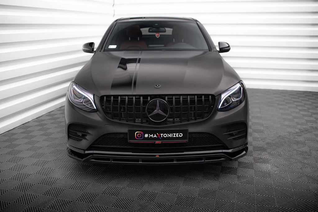 Maxton Design Street+ Spoilerlippe Front Ansatz passend für Mercedes-Benz GLC Coupe AMG-Line /43 AMG C253 schwarz Hochglanz